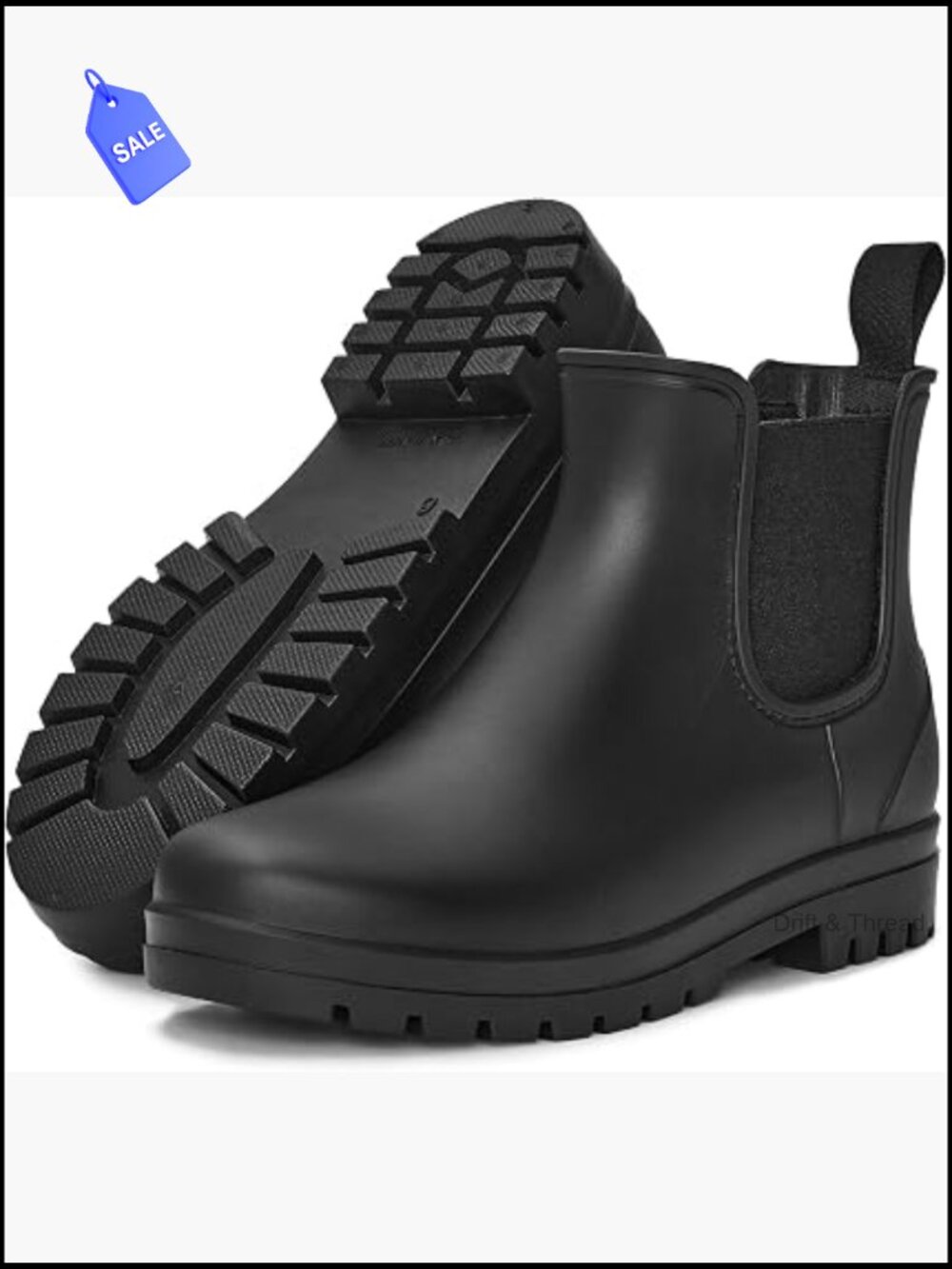 Waterproof Chelsea Ankle Rain Boots Women Slip-On Comfortable